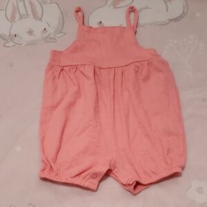 Baby Girls Carters Coral Pink Cotton Romper